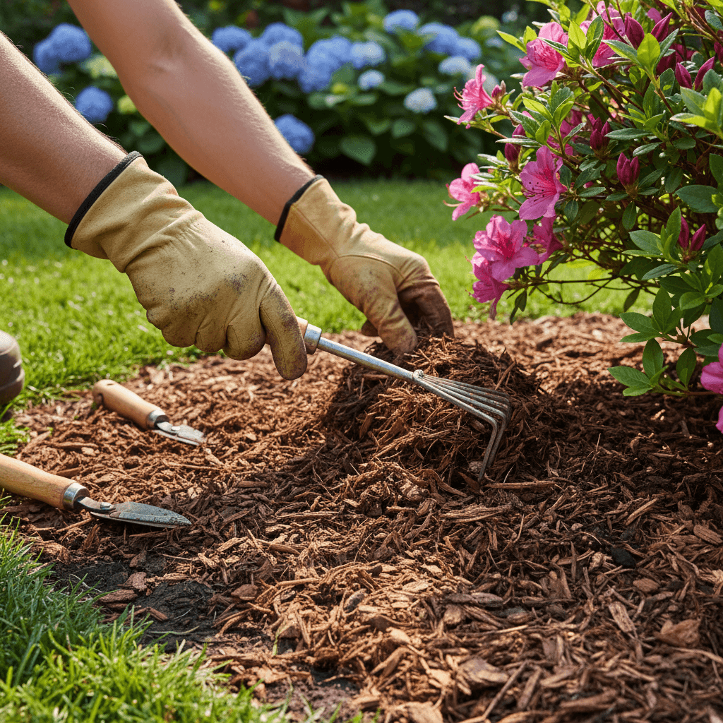 Fresh garden bed installation